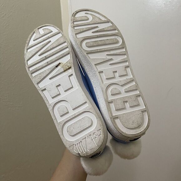 Opening Ceremony Blue Bobby Sock Pom Pom Sneakers slip-on knit shoes EU 38 - Picture 4 of 12